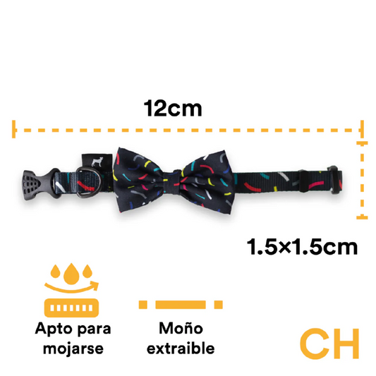 Collar con Moño Negro para Perro Elegante – Jack Pet Style